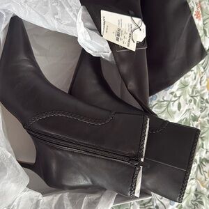 Leather Braided Ankle Booties